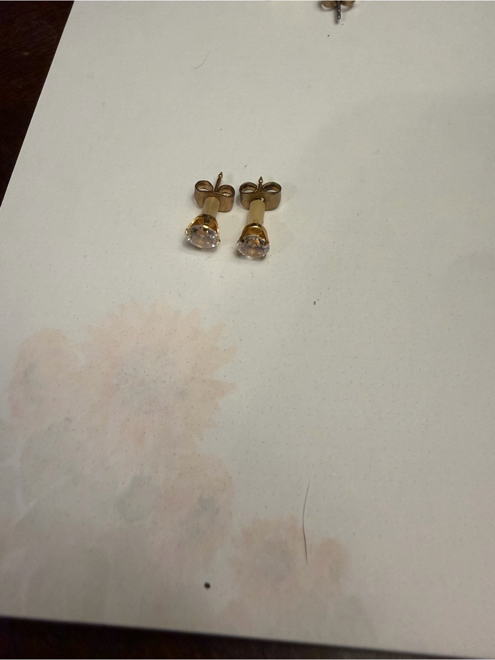 Gold-Tone Clear Crystal Stud Earrings